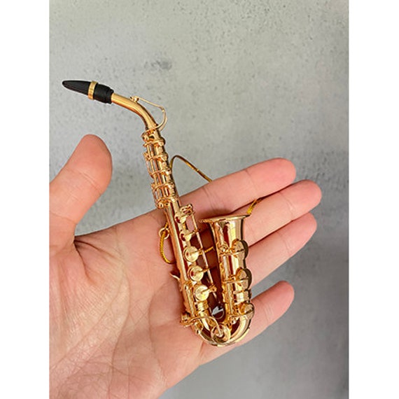 Mini Saxophone Ornament at The Music Stand