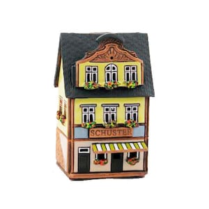 Shoemaker workshop. Ceramic candle house and aroma lamp in one. Candle holder. Christmas gift. Housewarming Gift. Christmas village houses