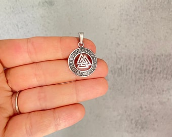 Valknut Pendant, 925 Sterling Silver Valknut Necklace, Wiccan Jewelry, Viking Valknut, Viking jewelry, Viking Necklace, Scandinavian jewelry