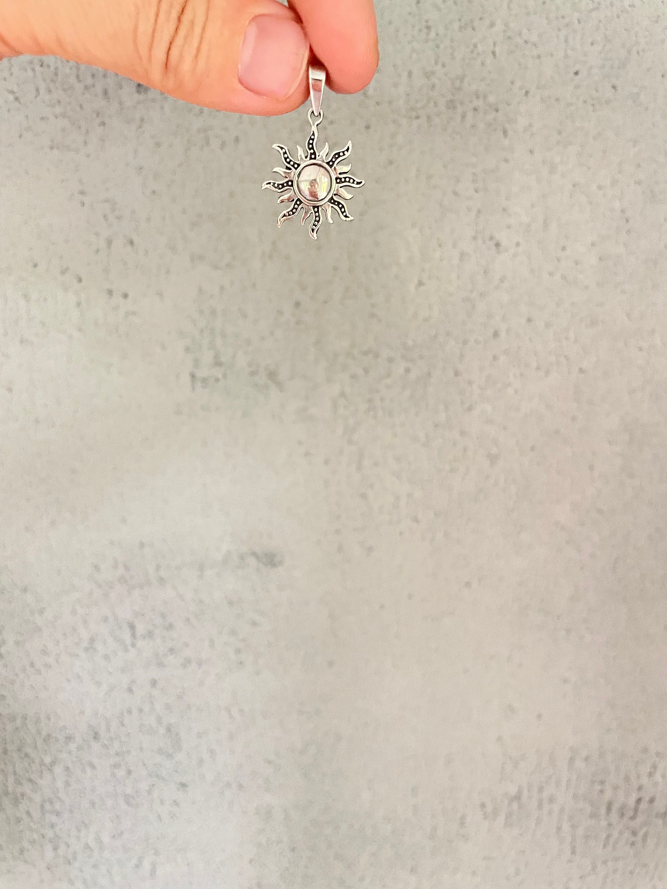 Sun pendant. Sterling Silver 925 Sun necklace Sun Jewelry Etsy