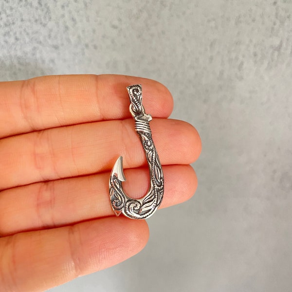 Fish Hook Pendant Etsy