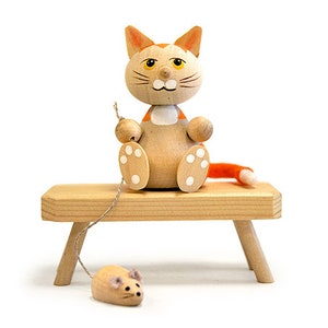 Cat Christmas Ornament, Christmas tree ornaments, Christmas gift, Cat gift, Cat decor, Cat gift for cat lovers, Cat with mouse, Cat knits