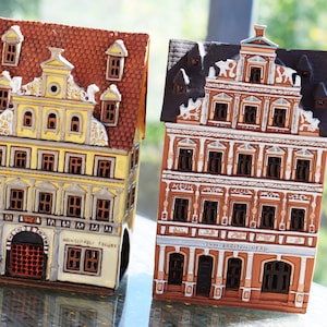 Real restaurant Haus zum Breiten Herd, Erfurt, Germany. House of the Broad Hearth. Ceramic tealight. Candle Holder. Ceramic candle house.
