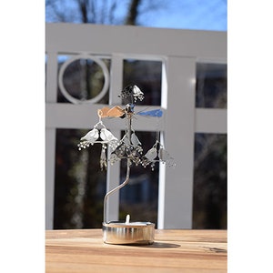 Spinning candle holders birds on a branch. Rotary candle holders. Candle carousel. Candle holder. Tea light holder. Candlestick