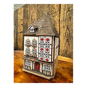 Ceramic candle house House in Germany Ceramic house tealight Ceramic house tealight Candle Holder Christmas village houses