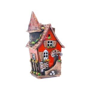 Ceramic candle house. Candle holder. Home decoration. Christmas gift. Housewarming Gift. Christmas village houses. Ceramic house tealight