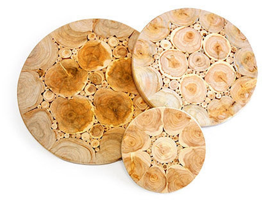 Dessous De Plats Markcco Dessous De Plat En Bois Pour Plats Chauds, 4 Dessous De Plat En Bois 1 Support Rangu00e9 Comme Un Sapin De Nou00ebl, Dessous De Plat En Bois