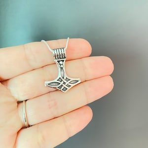 Viking Thor&#39;s Hammer Mjolnir Pendant Sterling silver Thors hammer pendant Necklace Thors hammer Scandinavian jewelry Mjolnir Necklace