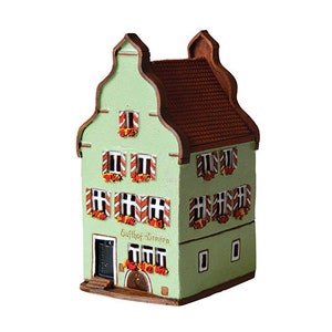 Hotel in Rothenburg, Germany. Ceramic house tealight, Ceramic candle house, Candle holder house, Christmas village houses, Germany gift