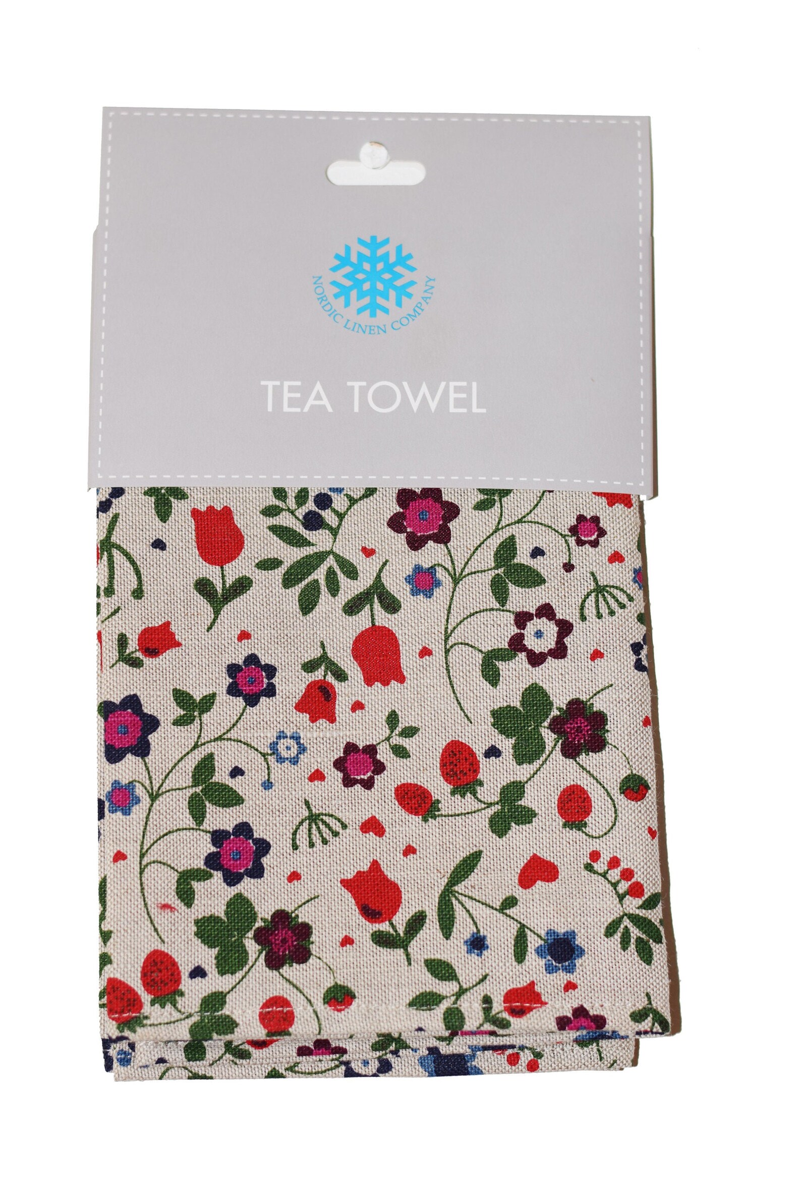 Set of 2 dish towel. Linen tea towel with flowers. Etsy