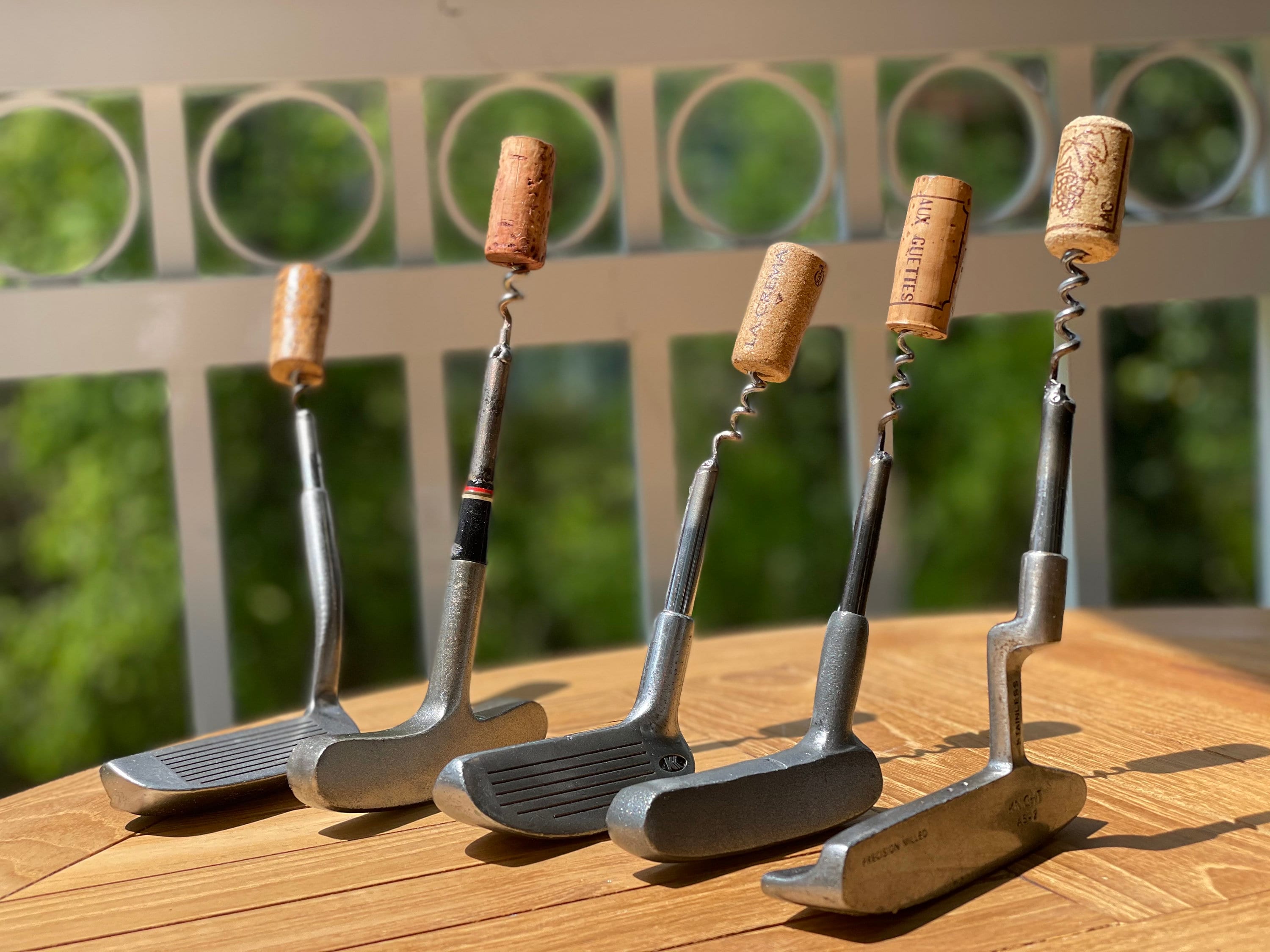Corkscrew with Putter Handles. Gifts for golfers! Made from converted vintage golf clubs. A bar tool or golfers trinket. Golf gifts for men