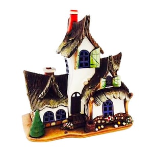 Ceramic house tealight, Ceramic candle house, Christmas village, Christmas gift, Christmas decor, Home decor, Fireplace decor