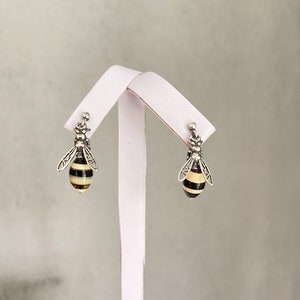 Bee earrings, 925 Sterling silver Bee earrings, Stud earrings, Honey bee, Bee jewelry, Amber earrings, Amber bee, Amber jewelry, Bee gifts
