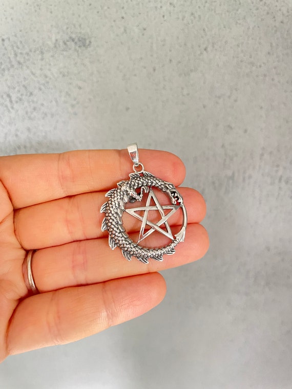 Dragon pentagram necklace deals