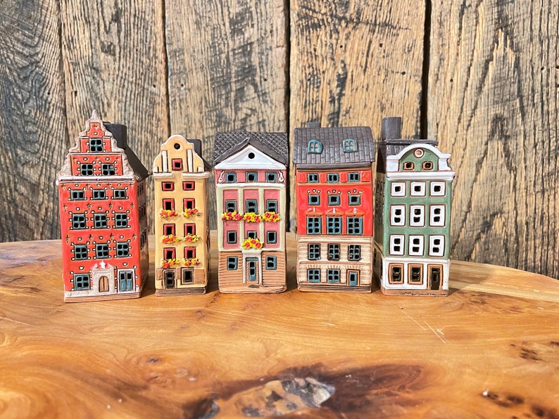 Mini Houses Set Stockholm Ceramic House Tealight Swedish Etsy UK
