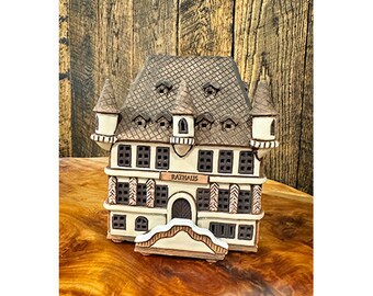 Midene セラミックハウス ティーライト キャンドルホルダー 歴史的な