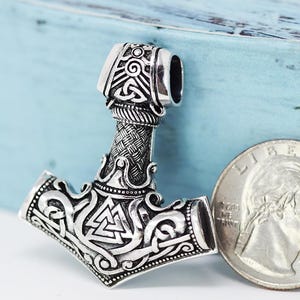 Viking Thor&#39;s Hammer Mjolnir Pendant Sterling silver Thors hammer pendant Necklace Thors hammer Scandinavian jewelry Mjolnir Necklace