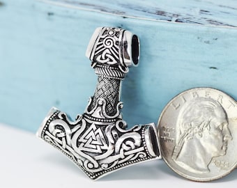 Viking Thor's Hammer Mjolnir Pendant Sterling silver Thors hammer pendant Necklace Thors hammer Scandinavian jewelry Mjolnir Necklace