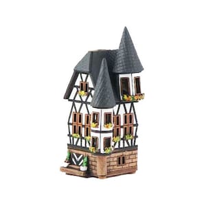 German house. Ceramic candle house. Candle holder. Candle holder house. Christmas village houses. Ceramic house tealight.