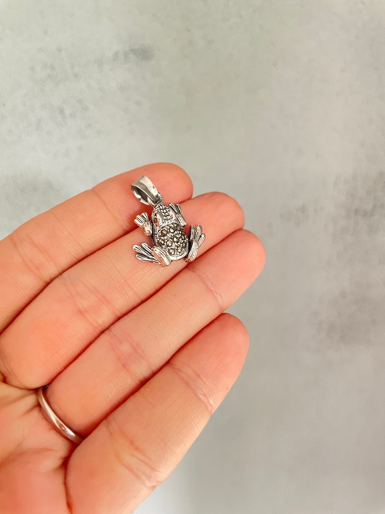 Frog Pendant Frog Necklace Sterling Silver Frog Pendant Etsy