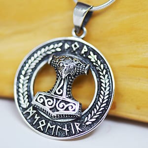 Viking Thors Hammer Mjolnir Pendant, Sterling silver Thors hammer Necklace, Thors hammer, Scandinavian jewelry, Mjolnir Necklace