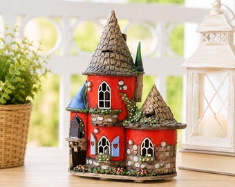 Ceramic House, Ceramic Candle House and Aroma Lamp in One, Candle