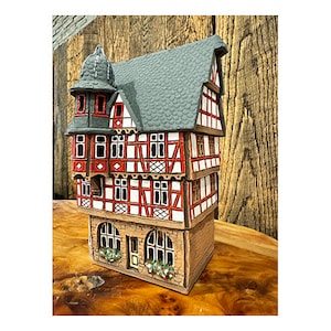 Ceramic candle house House in Germany Ceramic house tealight Ceramic house tealight Candle Holder Christmas village houses