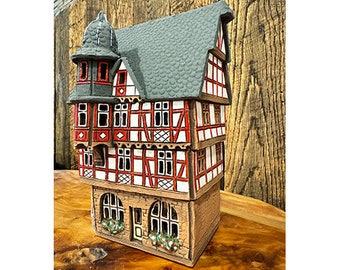 Midene セラミックハウス ティーライト キャンドルホルダー 歴史的な