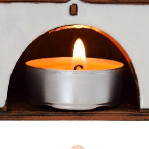 House France. Ceramic candle house and aroma lamp in one. Ceramic house tealight. Candle holder house. Christmas village houses image 2