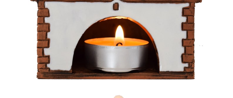 House France. Ceramic candle house and aroma lamp in one. Ceramic house tealight. Candle holder house. Christmas village houses image 2