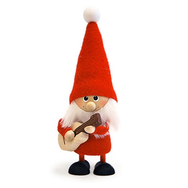 Santa gnome playing guitar, Gnome Christmas decoration, Guitar player, Guitarist gifts, Gnome guitarist, Guitar gifts, Guitar ornament