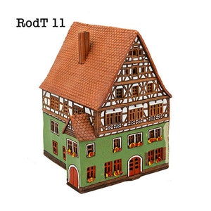Germany, Bavaria, Rothenburg ob der Tauber, Ceramic house tealight, Ceramic candle house, Christmas village houses, Germany decor