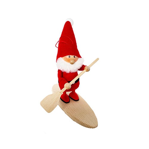 Santa on Paddle Board. Christmas Ornament Santa Gnome on a - Etsy