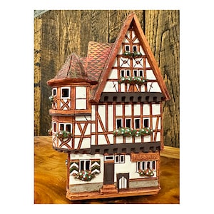 Ceramic candle house House in Germany Ceramic house tealight Ceramic house tealight Candle Holder Christmas village houses