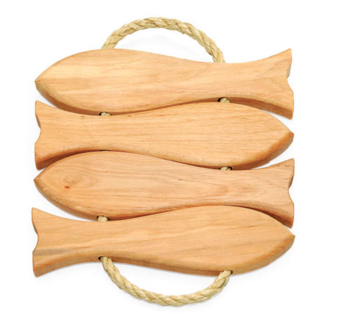 Wooden Trivet Hot Pot Stand With Four Fish. Wooden Trivet for Hot. Wood