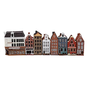 House Amsterdam, Netherlands. Amsterdam decor, Ceramic candle house, Candle holder, Ceramic house tealight, Christmas village houses