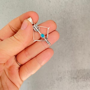 Archery Pendant, 925 Sterling Silver Archery Necklace, Archery Jewelry, Archery gifts, Archery Charm, Bow and Arrow Necklace, Arrow Jewelry