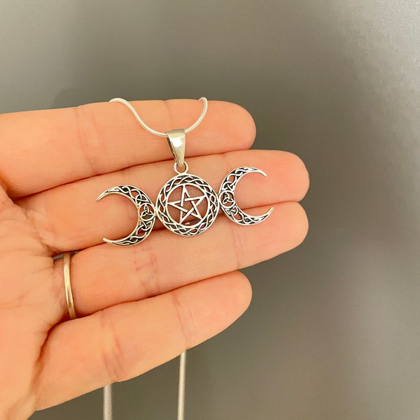 Collar Choker Triple Luna Amatista Diosa Wicca Vintage | Meses Sin Interés - Foto 4