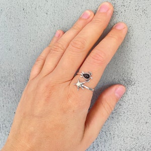 Adjustable Sterling Silver Turtle Ring, Turtle ring, Ring starfish, Sterling silver adjustable ring, Silver ring, Sea Turtle Jewelry