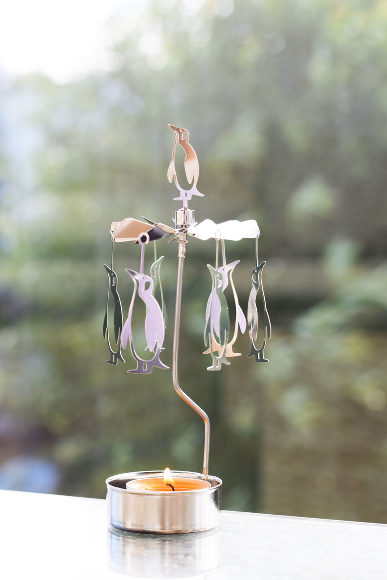 Spinning candle holders birds on a branch. Rotary candle Etsy