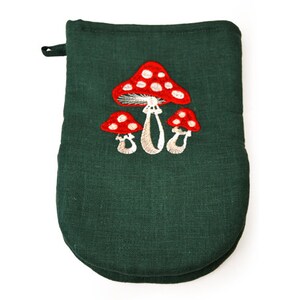 Linen oven mitt, Made in Ukraine, 100% linen oven mitts, Oven Gloves, Pot holders, Kitchen gloves, Oven mitts mushroom, Kitchen mitten