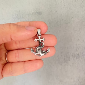 Anchor Pendant Sterling Silver Anchor Necklace Anchor Jewelry Nautical Necklace Silver Anchor Nautical Jewelry Anchor Charm Octopus