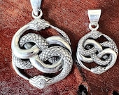 Auryn 925 Sterling Silver Pendant, Ouroboros Pendant, Snake 