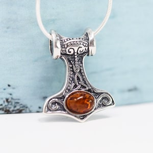 Small Viking Thor&#39;s Hammer Mjolnir Pendant, Sterling silver Thors hammer pendant Necklace Thors hammer Scandinavian jewelry Mjolnir Necklace