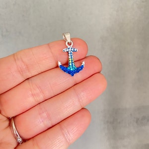 Anchor Pendant, Austrian crystals, Sterling Silver Anchor Necklace, Anchor Jewelry, Nautical Necklace, Nautical Jewelry, Anchor gifts
