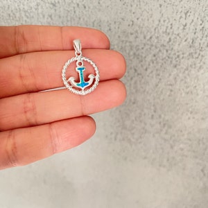 Anchor Pendant, Sterling Silver Anchor, Blue Opal Anchor Necklace, Anchor Jewelry, Nautical Necklace, Nautical Jewelry, Anchor Charm