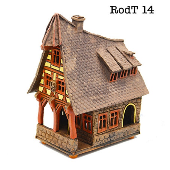 キャンドルハウス　リヒトハウス　ドイツ　陶器　ハンドメイド　ローテンブルク Real House Rothenburg, Germany. Ceramic House Tealight