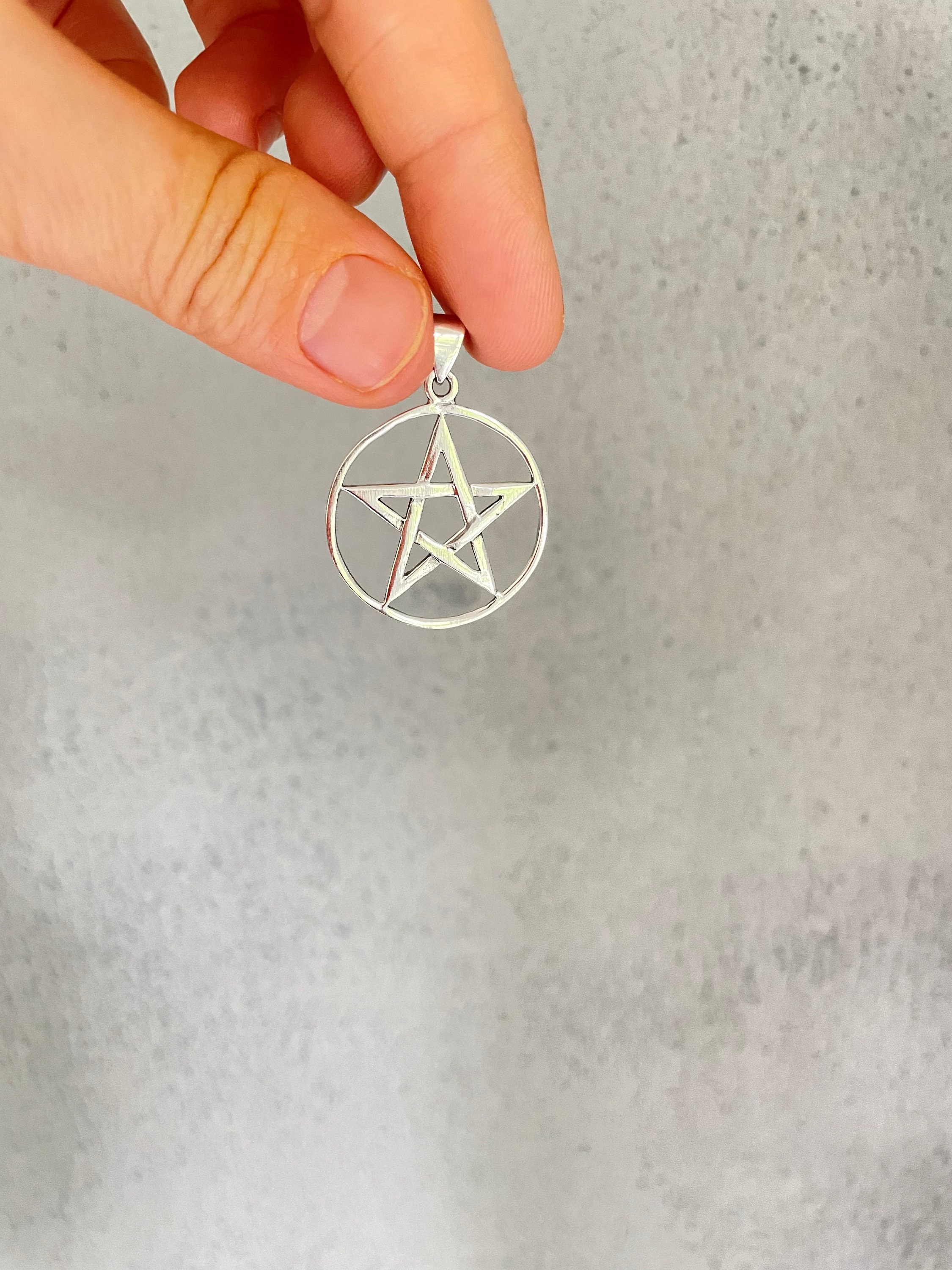 Pentacle Pendant Sterling Silver Pentagram Necklace Pentagram Pendant Wiccan jewelry Pagan Jewelry Gothic pentagram Wicca jewelry Etsy
