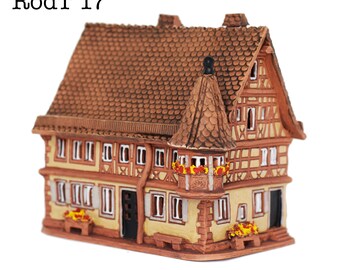 キャンドルハウス　リヒトハウス　ドイツ　陶器　ハンドメイド　ローテンブルク Tower Siebersturm Rothenburg Ob Der Tauber, Germany. Ceramic