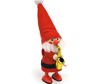 Santa playing saxophone, Christmas ornament with string, Christmas tree ornament, Saxophone gifts, Saxophone ornament, Saxophone accessories